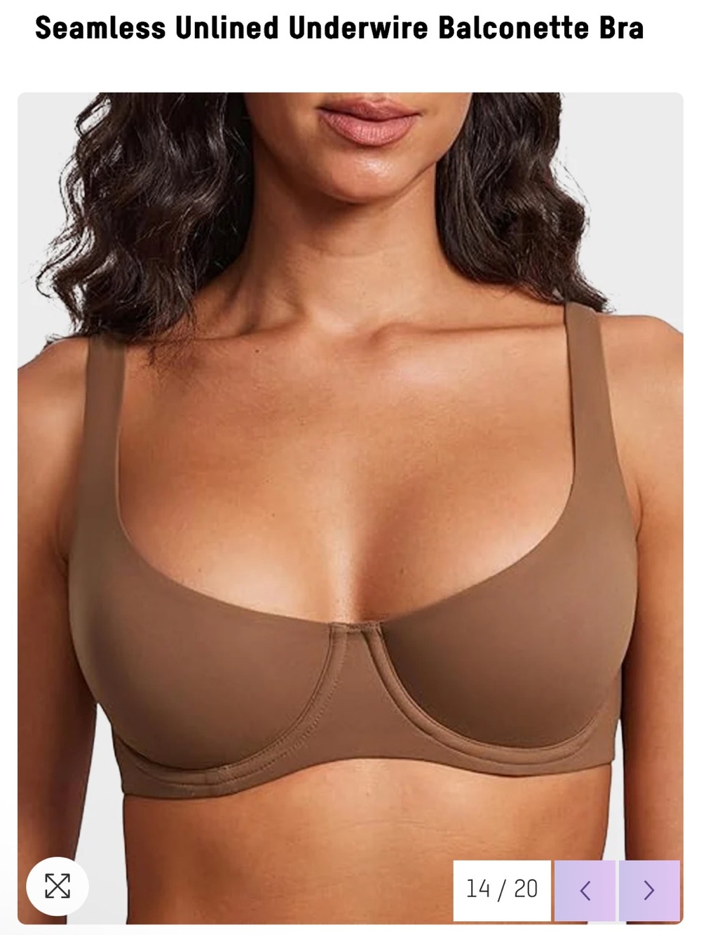 Shecurve Seamless Unlined Underwire Balconette Bra - 34G